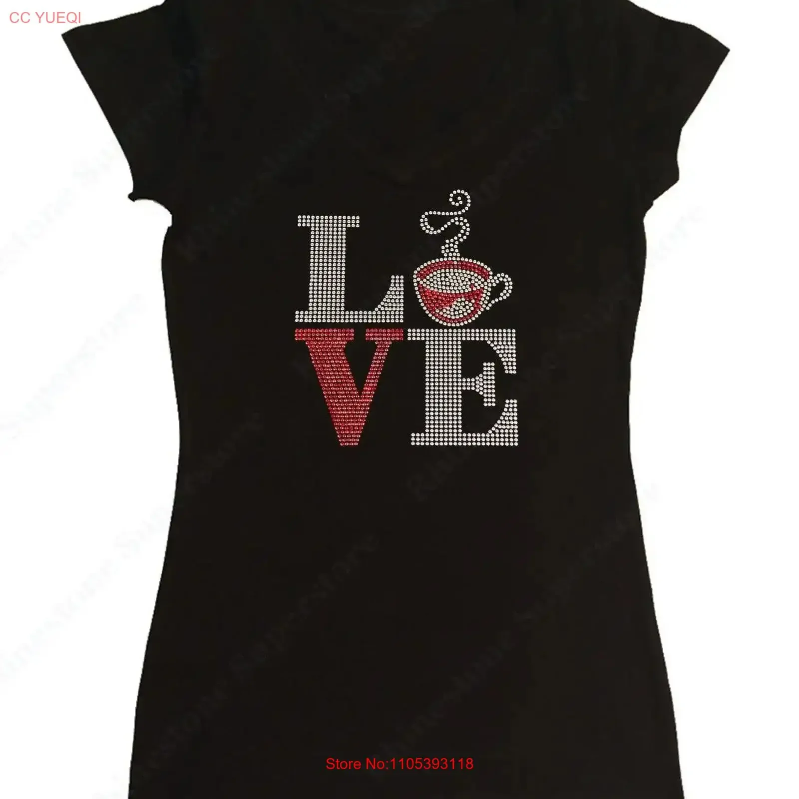 Women's Spangle T Shirt Love Coffee in S M L 1X 2X 3X vintage Washed Comfortable Soft Stretched homme Unisex designer clothes