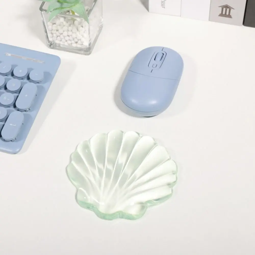 Crystal Shell Non-Slip Pad Transparent 3D Design 3D Antiskid Mice Mat Hand Support Silicone Mouse Pad Home Office Supplies