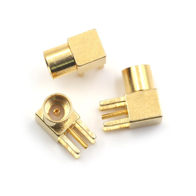 MCX MMCX Male/Female Jack Connector PCB Mount With Solder Straight Right Angle 90 Degree Goldplated 3 Pins Connector