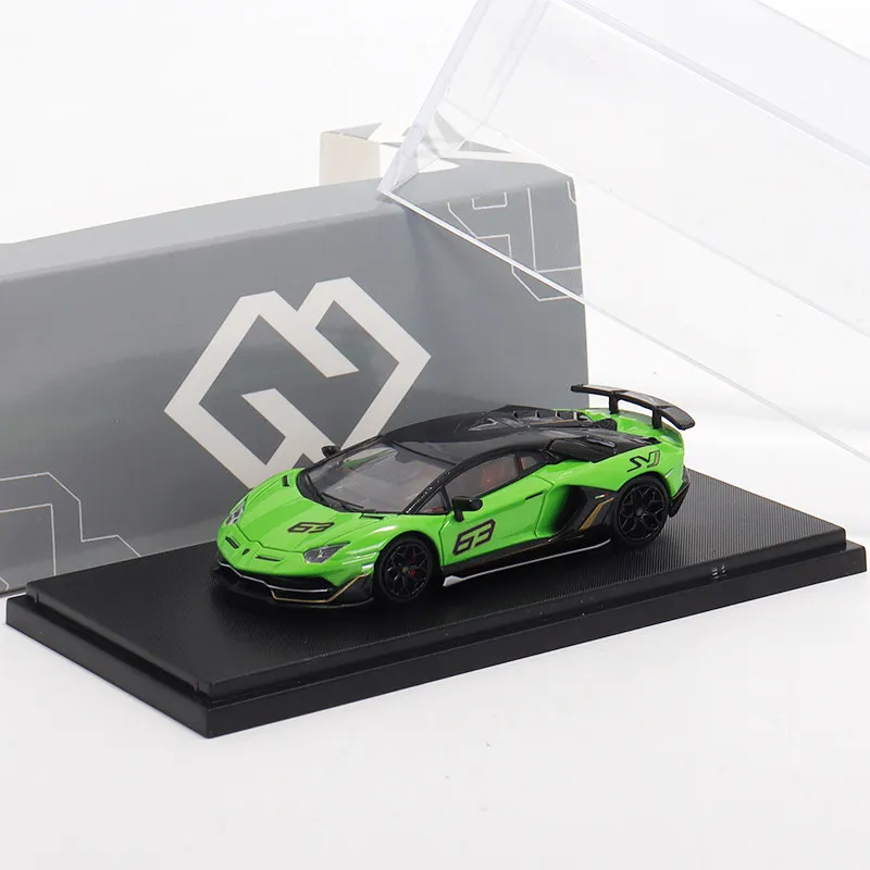 Modèle de voiture miniature en alliage métallique de collection à l'échelle 1:64, simulation haute fidélité, Maxwell GT Lamborghini Aventador SVJ, cadeau idéal