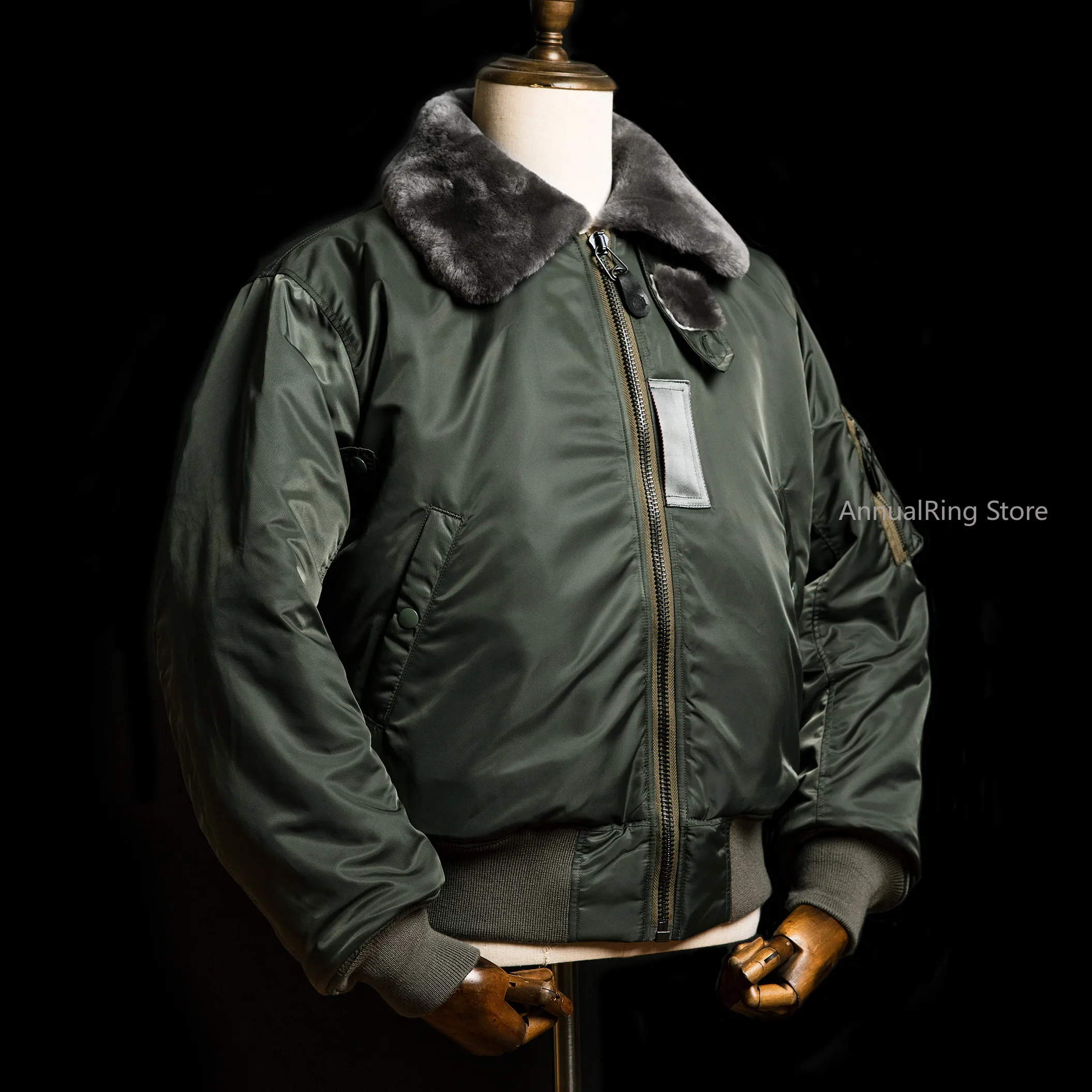 Red Tornado Men B15D Flight Jacket Loose Thick Vintage Workwear Short Coat Air Force Pilot Outerwear Autumn Winter