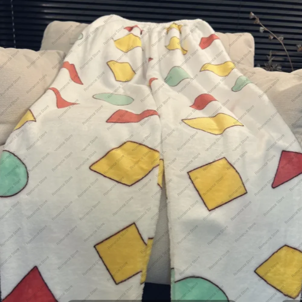 Women's pajama pants for autumn winter are loose flannel couple style straight-leg walking pants for men and women Home pants