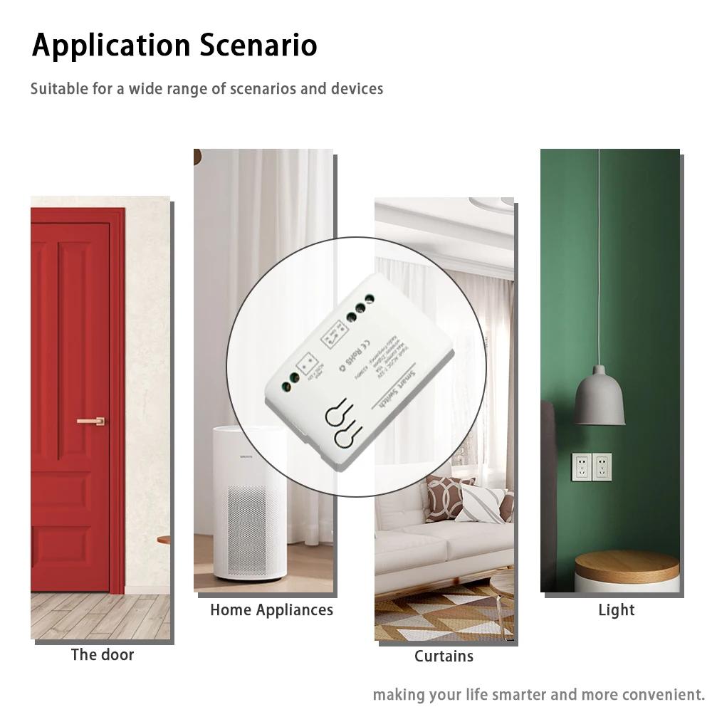 โมดูลรีเลย์บ้านอัจฉริยะ Zigbee สวิตช์อัจฉริยะอเนกประสงค์ 1 ช่อง 7-32V 85-250V AC 220V ควบคุมการเปิด-ปิดผ่านแอพพลิเคชัน