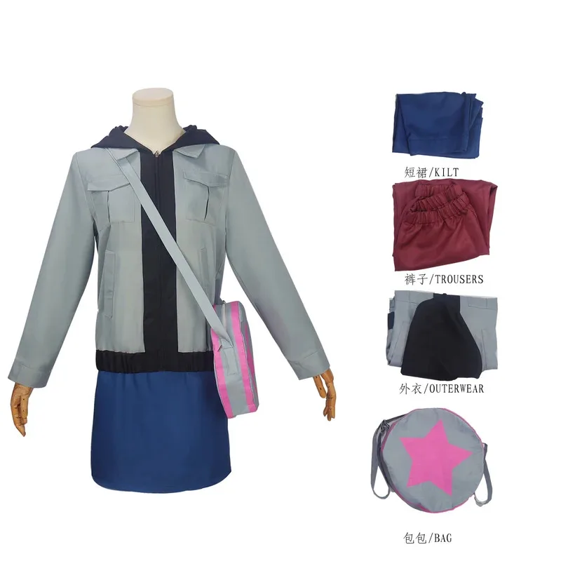 

Scott Pilgrim Takes Off Ramona Flower Cosplay Costume Women Fantasy Uniform Pants Coat Bag Outfits Halloween Carnival Suit