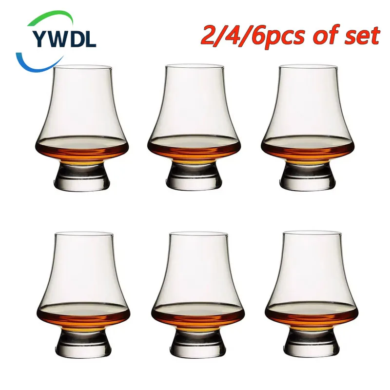 2/4/6pcs Crystal Glass Whiskey Cup Set of 250ml Clear Lead Free Drinking Glasses Scotch Liquor Barware Beer Spirits Wine Glasse