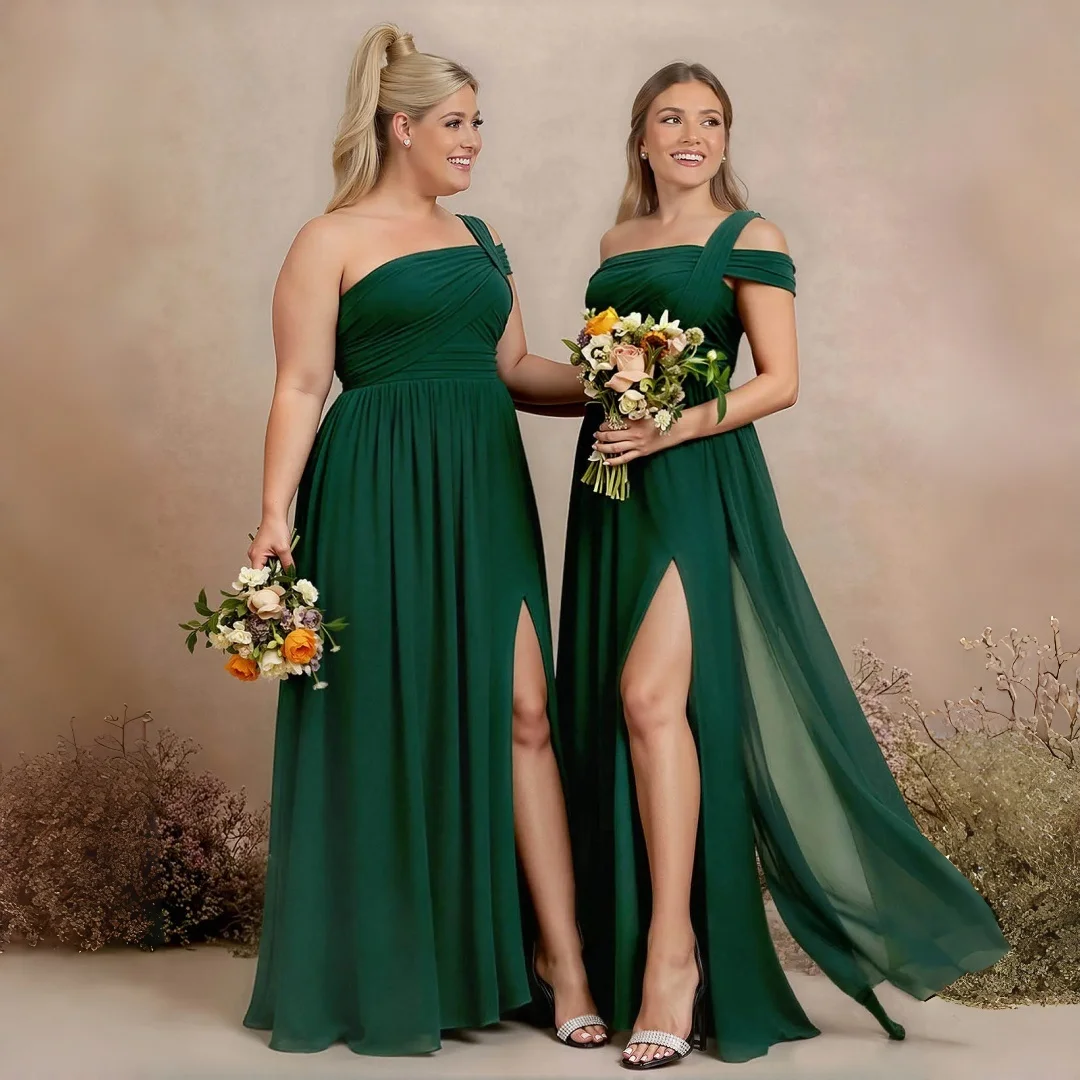 emerald-green-chiffon-bridesmaid-dress-convertible-multiway-wrap-one-shoulder-off-shoulder-high-side-slit-a-line-floor-dress