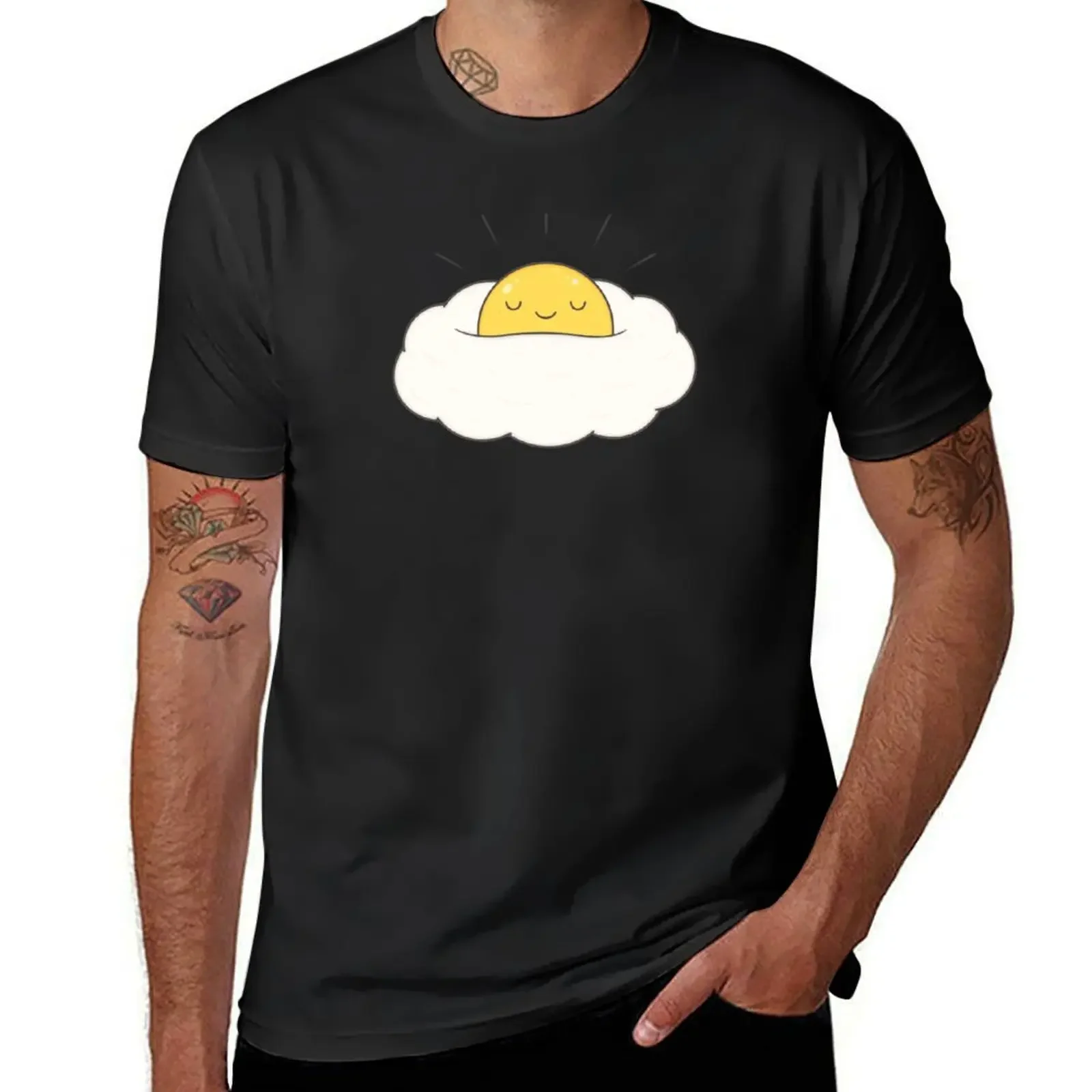 Sunshine for breakfast / Egg cloud T-Shirt Short sleeve tee blacks graphic t shirts cute clothes mens t shirt