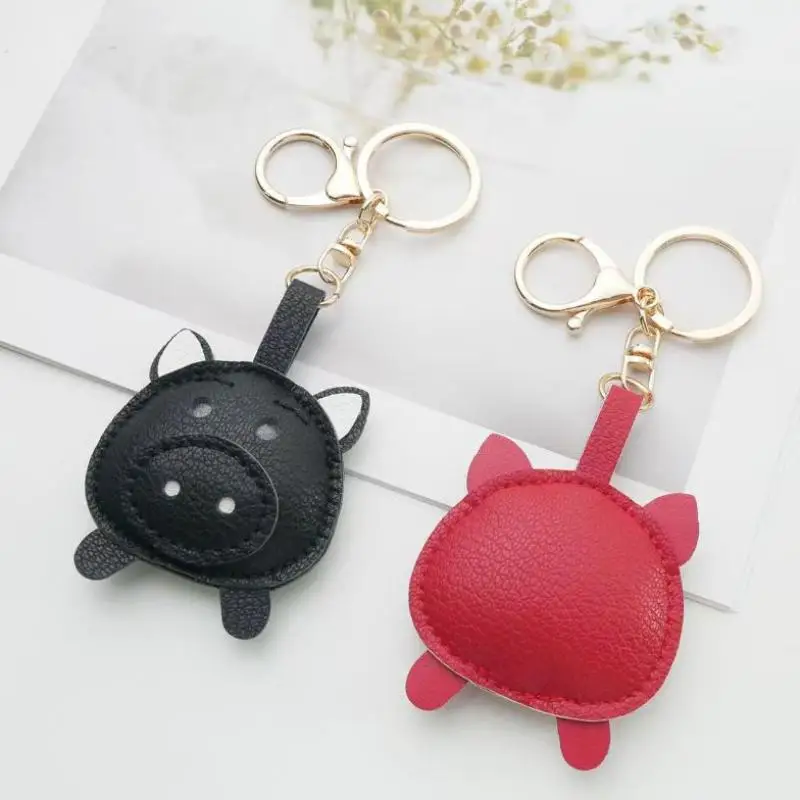 Adorable Leather Pig Keychain-5 Cute Colors, Charming Mini Figure For Daily Joy-PU Leather-Perfect For Backpack/Purse