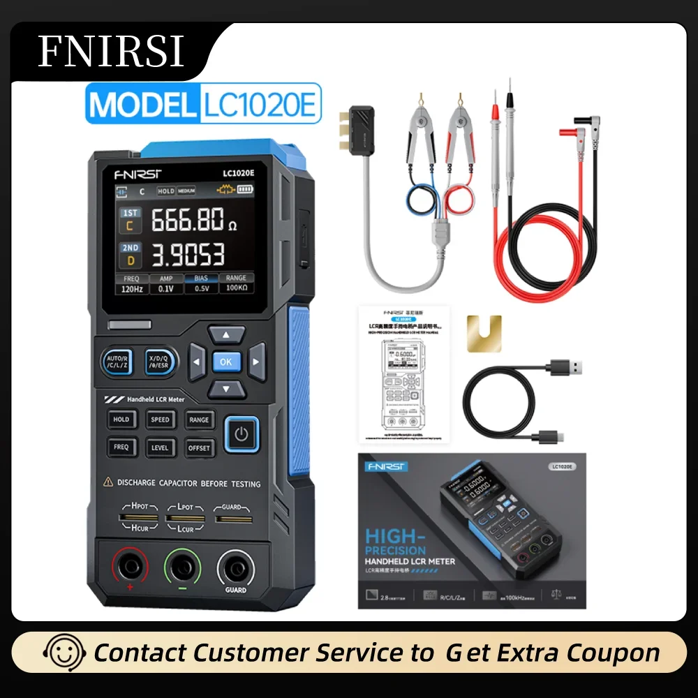 

FNIRSI LC1020E LCR Meter Digital Bridge Tester 3000mAh Lithium Battery Multimeter For Inductance Capacitance Resistance