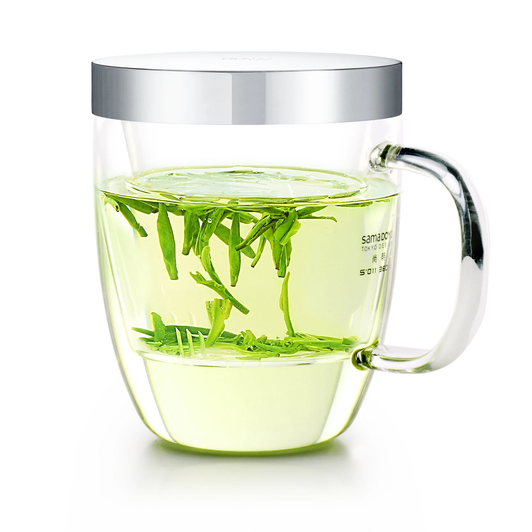 Samadoyo heat-resistant glass tea cup, green tea cup with filter, simple tea cup, glass cup 400ml