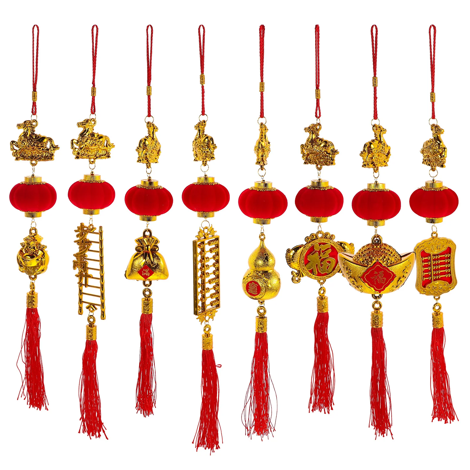 

8Pcs Chinese New Year Horse Year Hanging Ornaments Lucky Charm Pendant Home Decoration Prosperity Decoration