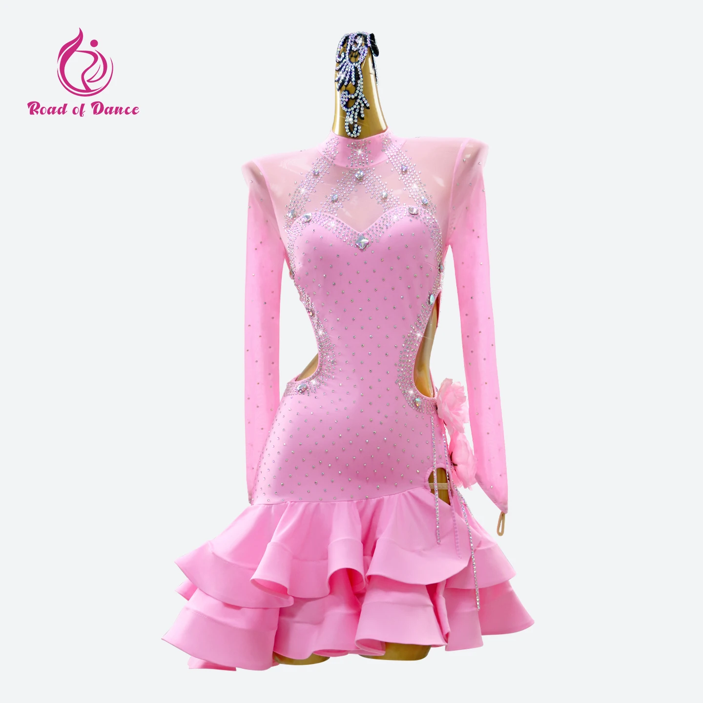 Costume de scène de danse latine pour femmes, robe de soirée, compétition pour filles, vêtements de danse de salle de bal, tenue de Sport américaine, 2025