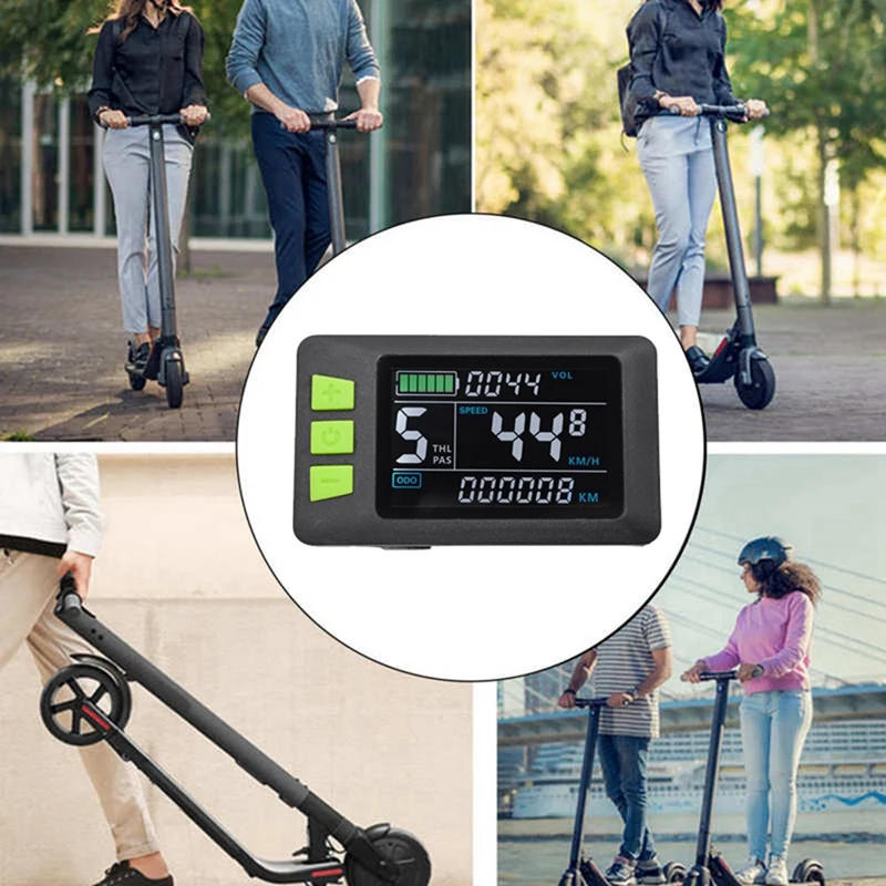 LCD Display Dashboard Meter para bicicleta elétrica, tela colorida, scooter elétrico, 24V-60V, P3C