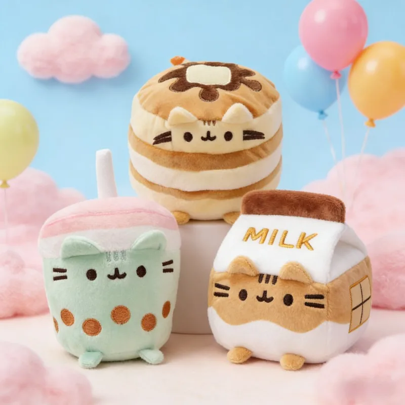 

2026 New Plush Cat Dolls – Burger Cat, Sandwich Cat, Milk Tea Cat, Milk Cat – Cute Cat Birthday & Holiday Gifts