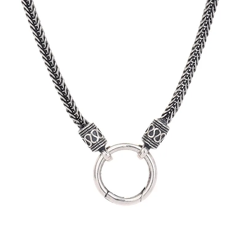 S925 Silver Chain Men's Women's Necklace Victor Vocket Fox Tail Silver Chain