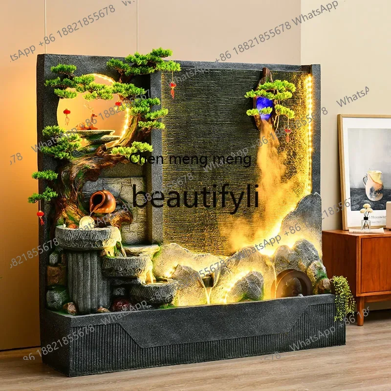 D178  Rockery flowing water fountain circulation office living room decoration feng shui wheel floor ornament