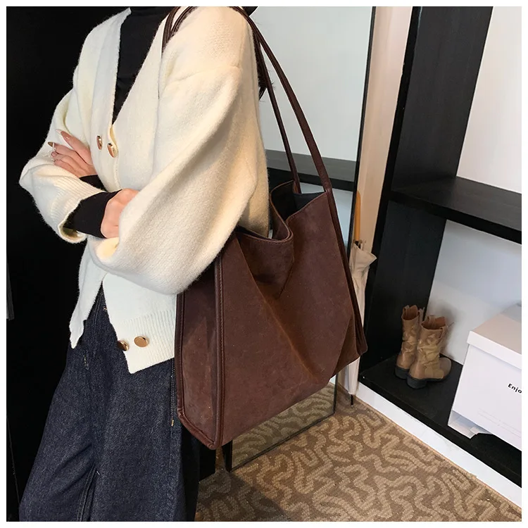 Deer Skin Velvet Armpit For Women, Autumn And Winter New Trendy Tote Bag, Casual Large Capacity Shoulder Bag