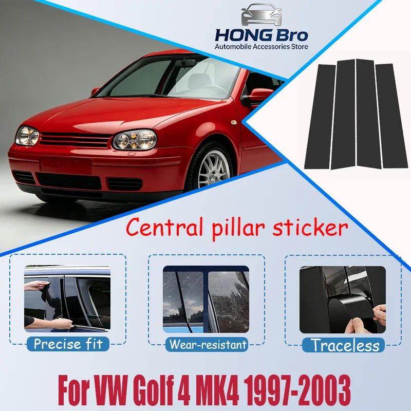 

For VW Golf 4 MK4 1997-2003 Carbon Fiber Window Door Column Deal B C Pillar Post Cover Trim Sticker