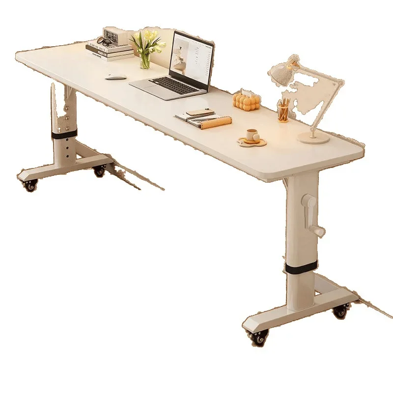 

Solid wood desk, bedside lift table, movable