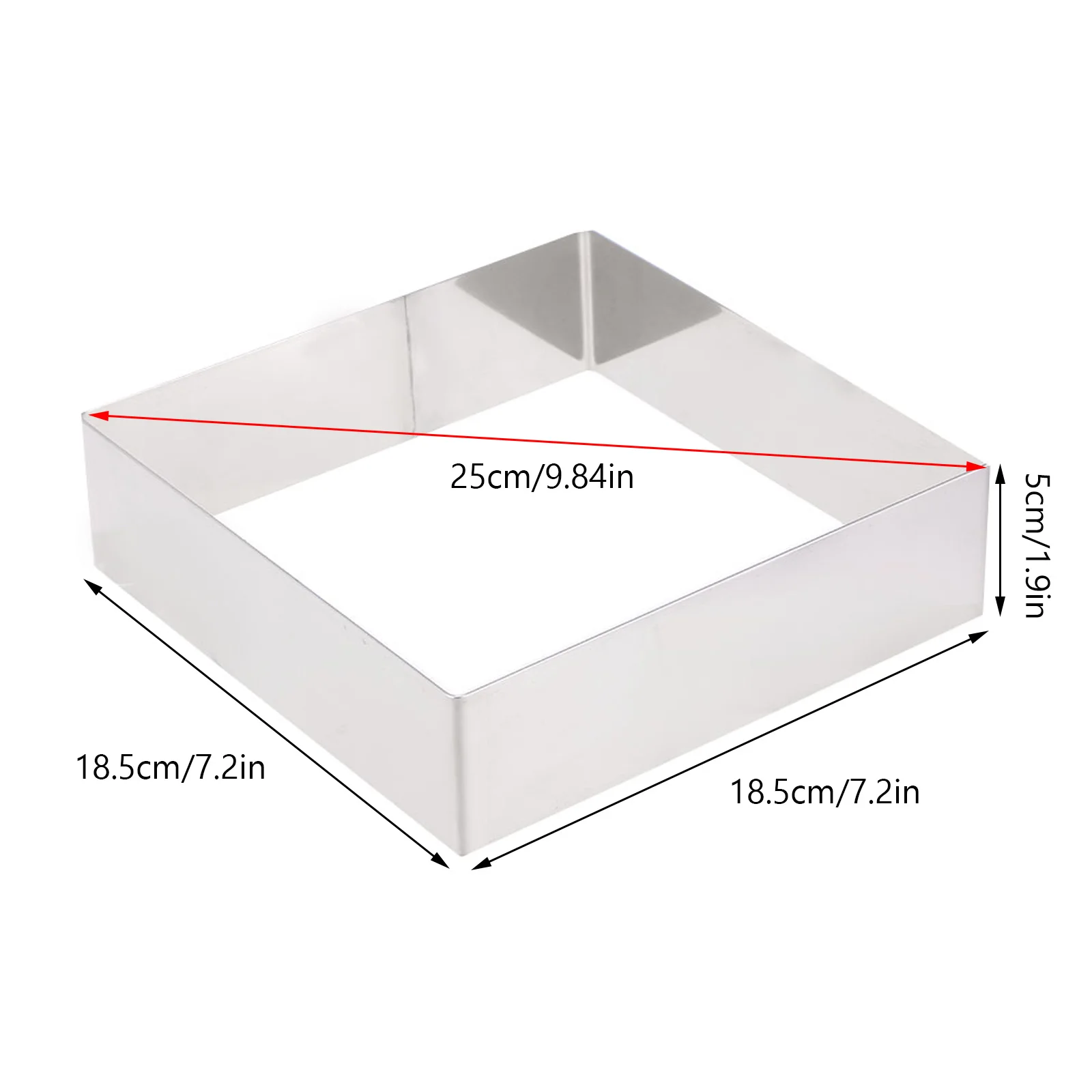 พิมพ์เค้กสแตนเลสขนาด 10 นิ้ว รูปวงรี สำหรับทำขนมหวาน มูส เครื่องมืออบขนม ทำอาหาร DIY ใช้ซ้ำได้ สีเงิน