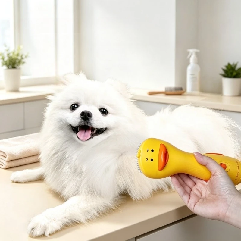 Mini Pet Dryer Brush Rounded Pin Grooming Blower for Dogs Cats Fur Drying Local Styling Portable Home Pet Care Tool 펫 드라이어 브러시