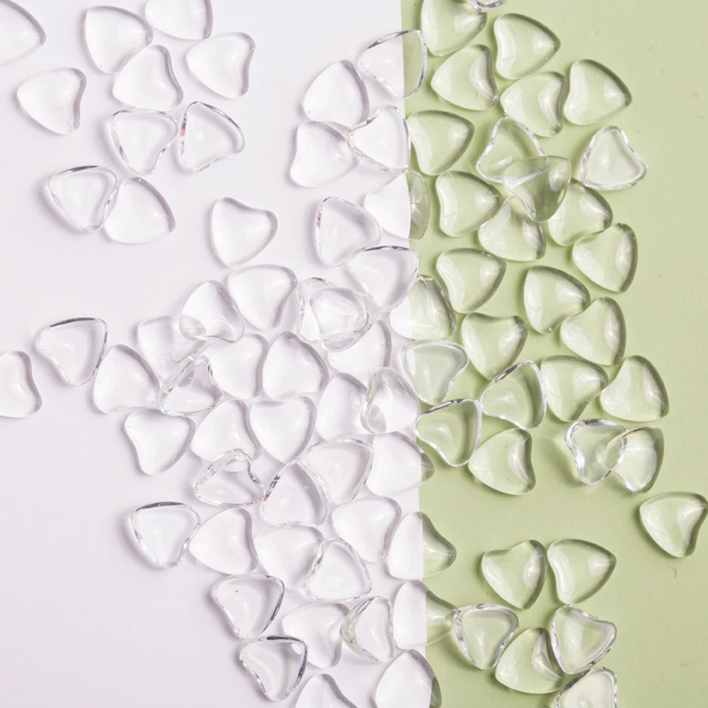 20-100 pezzi di ciondoli per decalcomanie per nail art a forma di cuore 3D per unghie, ciondoli per unghie a forma di cuore in acrilico trasparente 3D per donne Accessorio per salone manicure fai da te *