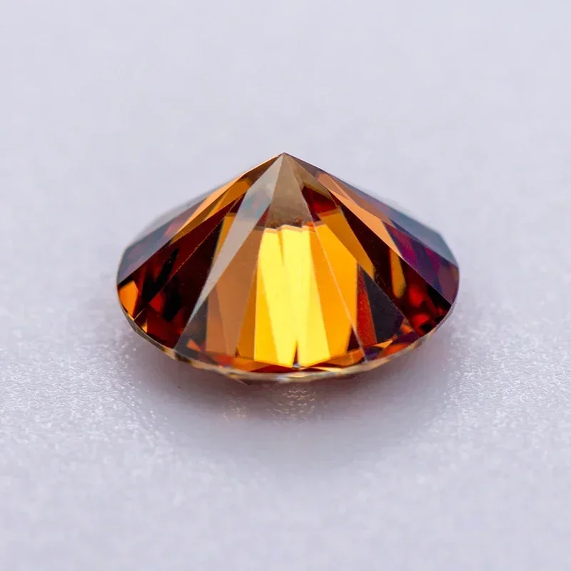 Moissanite Stone Garnet Color Round Cut Lab Grown Diamond for Custom Jewelry Making Jewelry Making Materials GRA Certificate