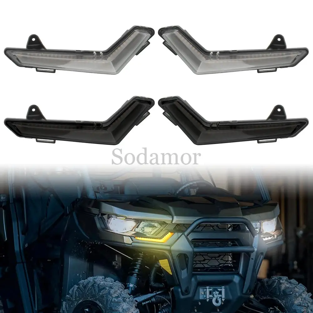 1 Pair Motorcycle LED Turn Signal Lights Front Accent Lamps DRL For Can-Am Defender Commander Max 2020-25 Replace for #715006896