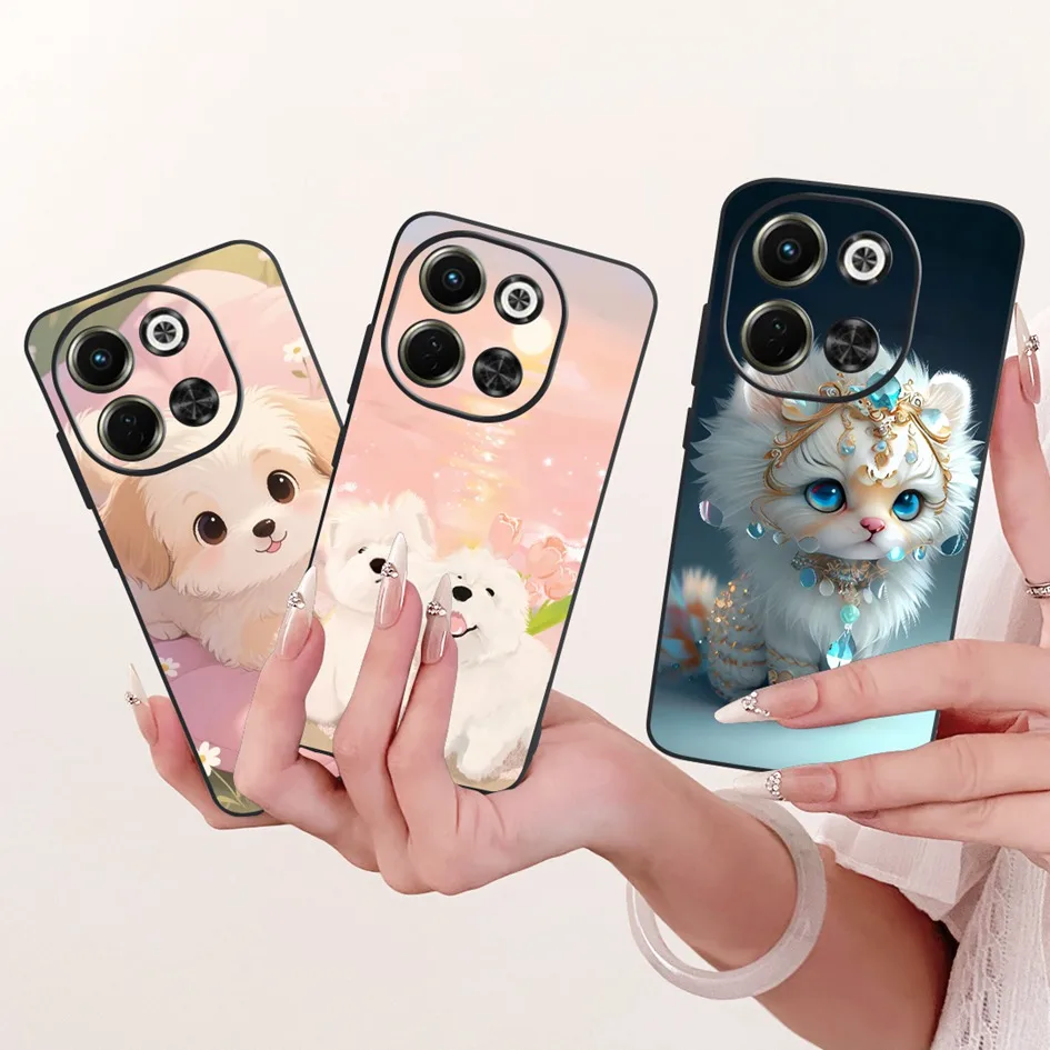 Чехол для Tecno Spark 30 5G / Tecno Pova 6 Neo / Spark 30 5G, черный, из мягкого силикона TPU, с милым мультяшным рисунком, модель KL8