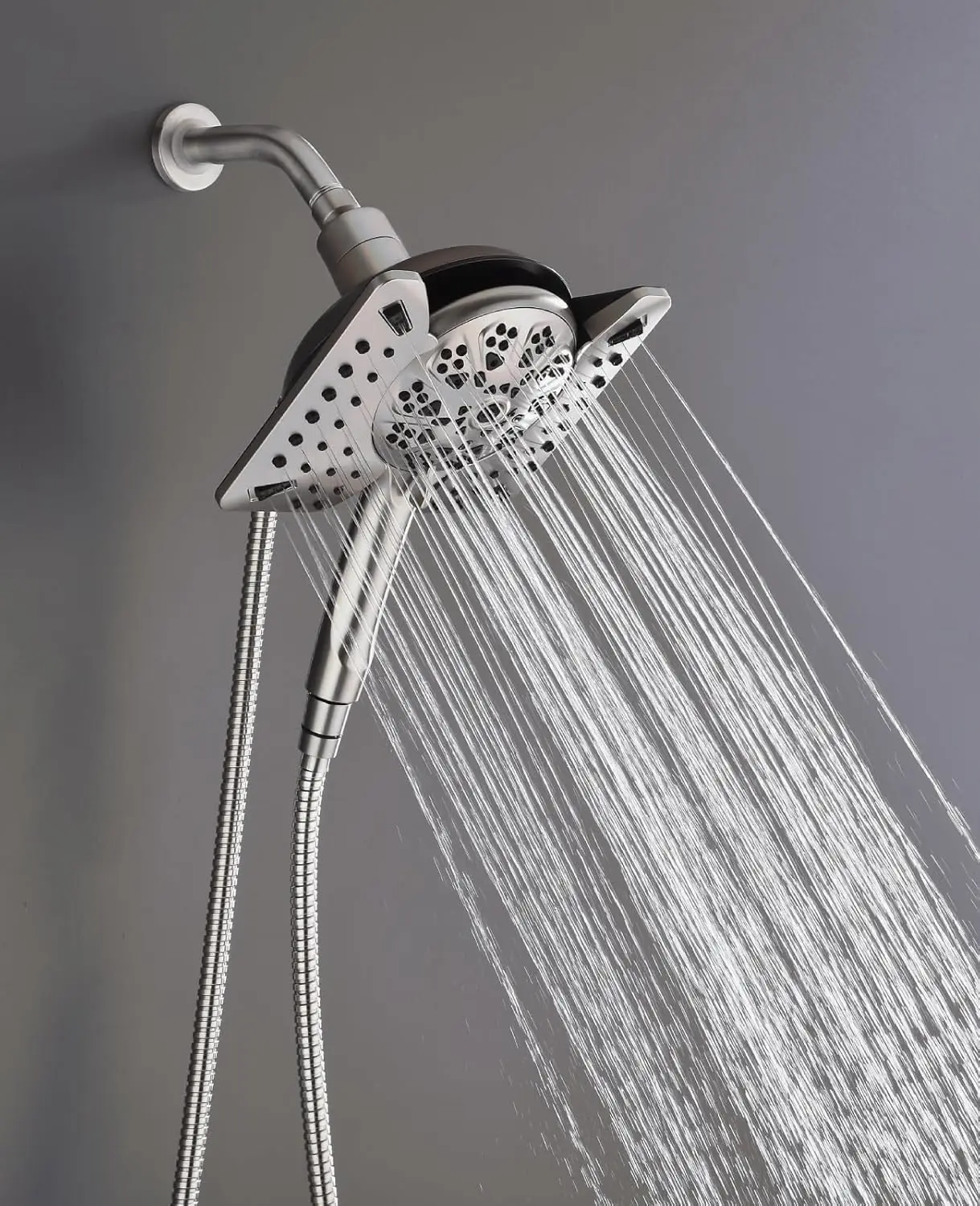 Heads with Handheld Spray Combo: 7.5 Inch Rainfall Shower Head & 10 Spray Settings Detachable Shower Head