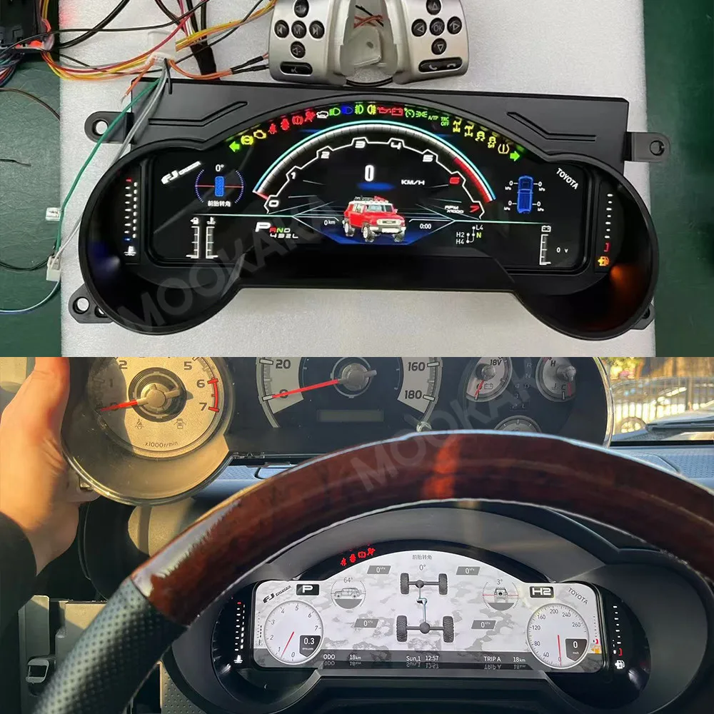 For Toyota FJ Cruiser 2007~2022 12.3 Inch Digital Cluster LCD Dashboard Virtual Cockpit Instrument Auto Speed Meter Screen