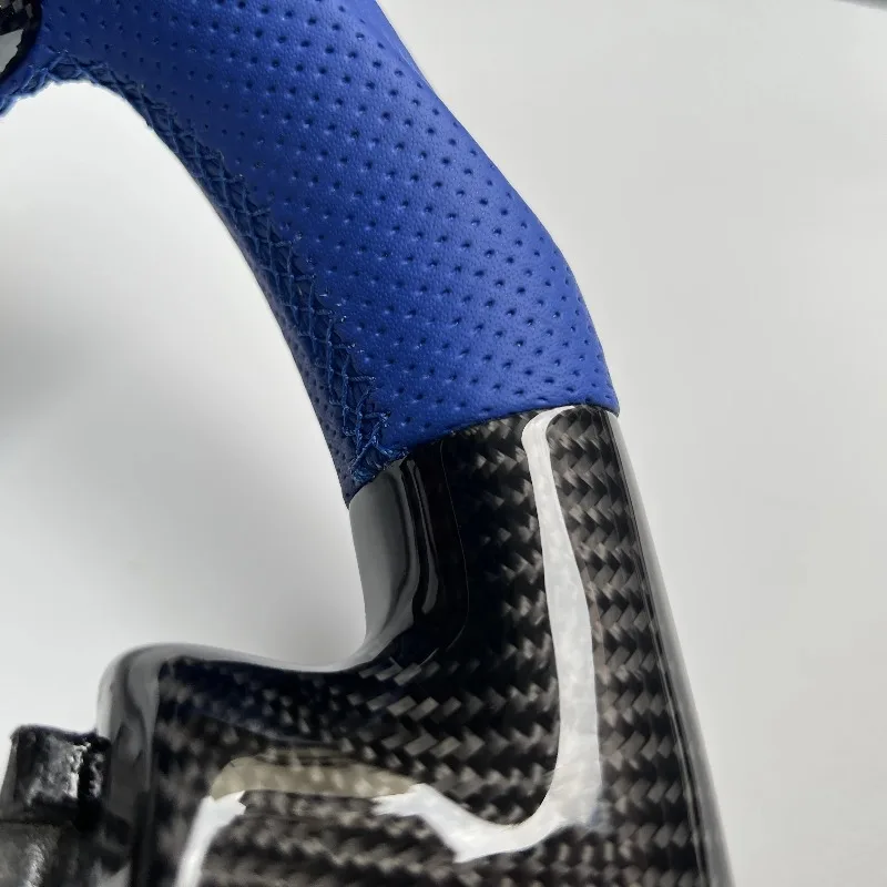 CCExcellent Factory Quality Gloss Carbon Fiber Japan LED  Round Top Flat Bottom for  Accord 7gen Steering Wheel view 4