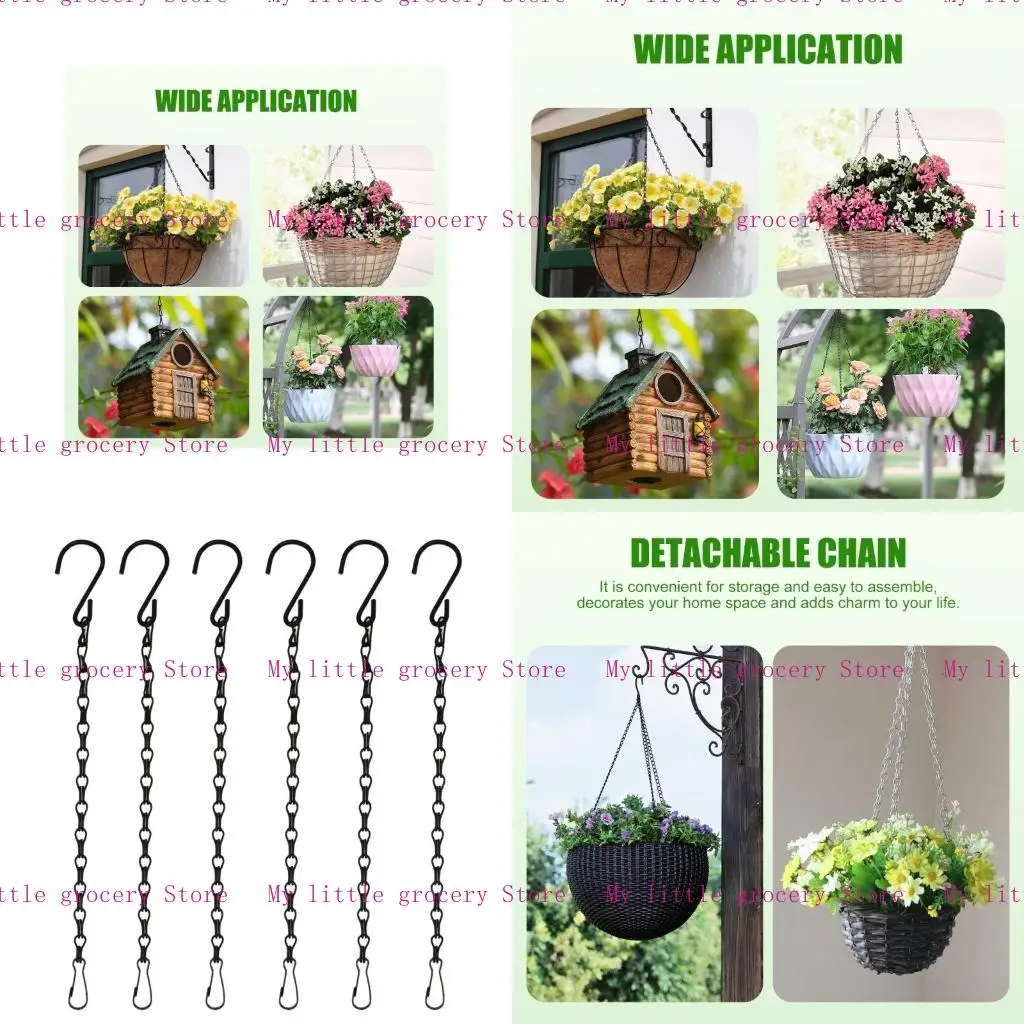 D5BD 6Pcs Hanging Basket Chains Flower Basket Planter Pot Replacement Chain