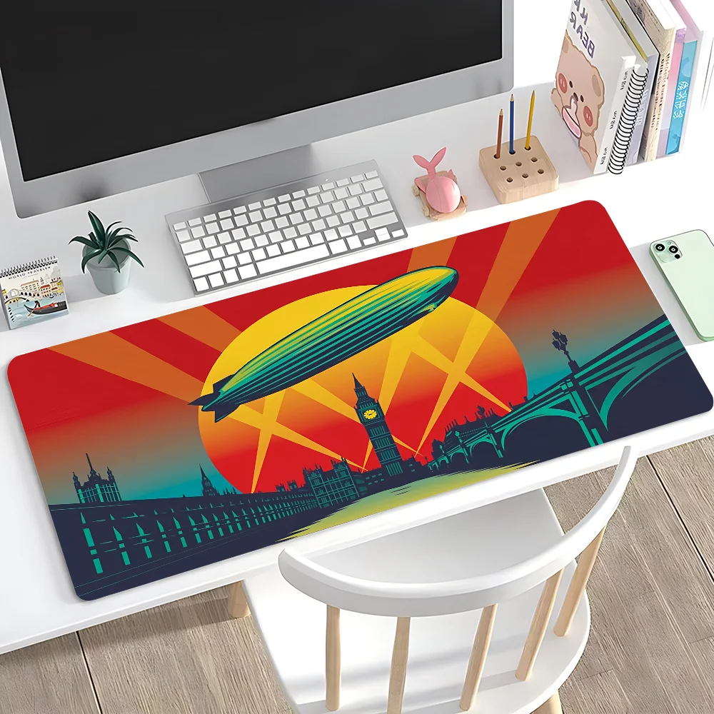 

L-Led Zeppelin Cool Band Mousepad Large Anti-Slip Mouse Pad Stitched Edges Mat Durable Desk Laptop Gaming​ Keyboard Pad XXL