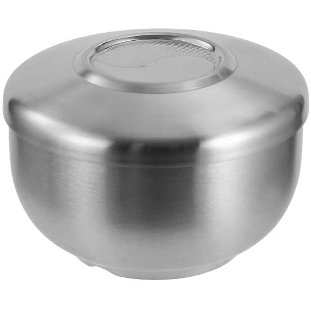 

Stainless Steel Soup With Lid Kitchen Rice For Home Daily Use Compact Serving Bowl Multi-Function Sealing Bowl