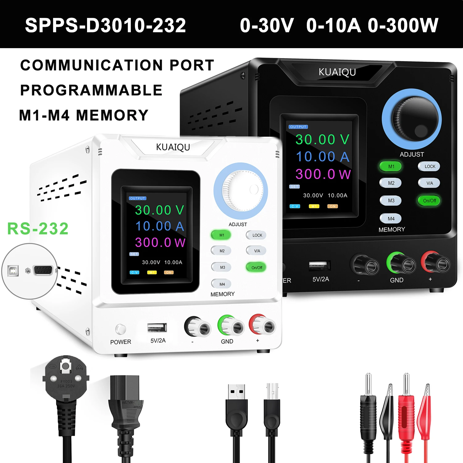 Programmable Memory Function Lab Power Supply RS-232 USB Communication Port Laboratory Bench Power Source Voltage Regulator 3010