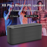 XDOBO X8 Plus Bluetooth Speaker 80W Deep Bass Powerful Subwoofer Soundbar 10400mAh USB/TF/AUX Play Home TV Outdoor Camping Party