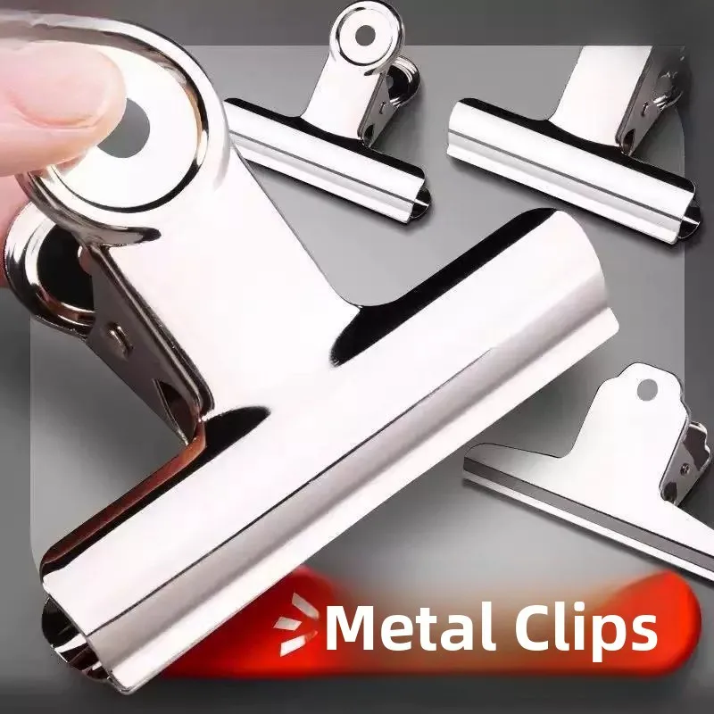 Powerful Stainless Steel Clip Stationery Set Fixation Mountain Shape Clip Ticket Clip Drawing Board Art Large Size Book Small