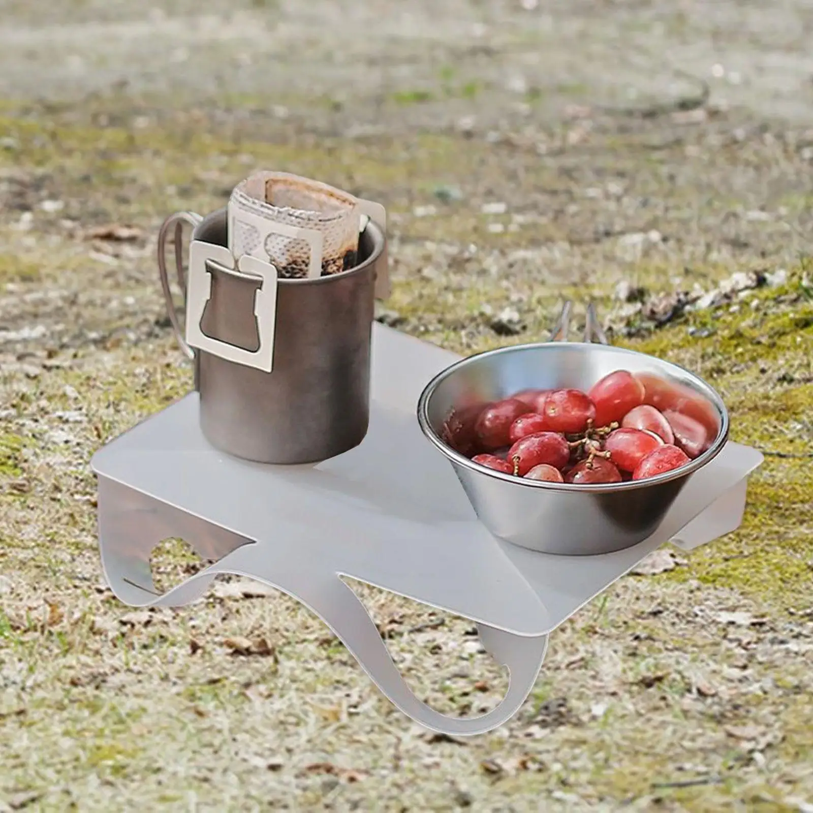 Folding Table for Camping Light PP Board Sturdy Practical Heat Resistant Foldable Cutting Board for Camp Backyard BBQ Garden