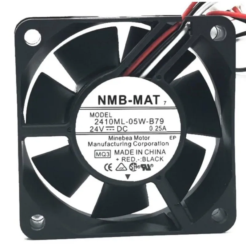 New Cooler Fan for NMB 2410ML-05W-B79 6025 24V 0.25A 6CM 3 Wire Cooling Fan 60 * 60 * 25MM