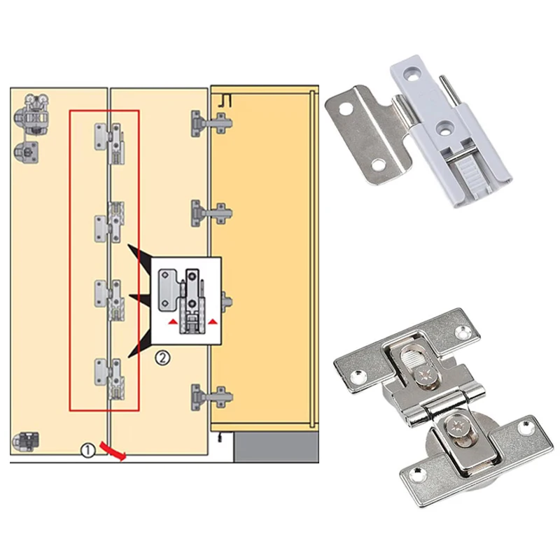 

4PCS Top Cupboard Sliding Reversal Accordion Folding Wardrobe Door Plastic Hinge Bi-fold Wardrobe Systems Tracked Hinge