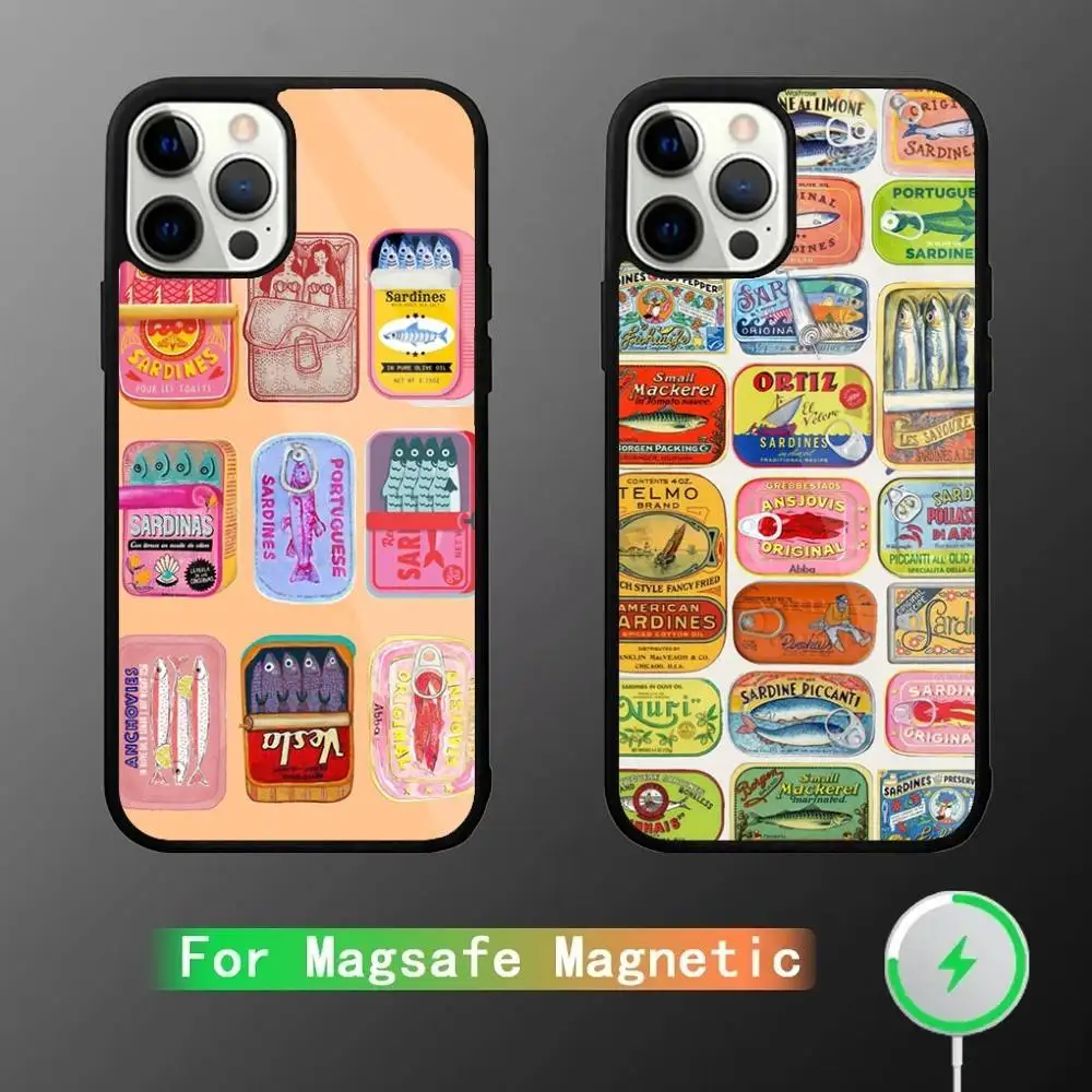 

Fish Funny Sardines Phone Case For iPhone 17,16,15,14,13,12,11,Pro,Max,Plus,Mini,SE4,E Magnetic Magsafe Wireless Charging