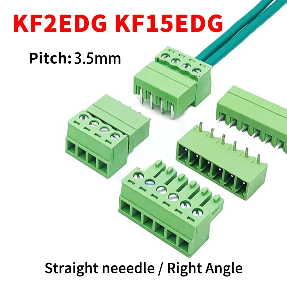 

(5/10 Sets) KF2EDG 2EDGK + 2EDGV / 2EDGR 3.5mm ( 15EDGK + V / R ) 3.5 PCB Terminal Block Straight Pin Right Angle Plug 2~24Pin