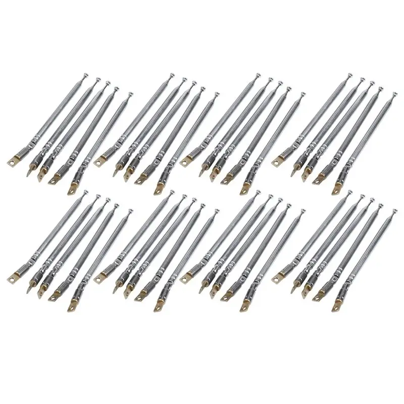 A33T-40 Pcs 32Cm Length 5 Section Telescopic AM FM Radio Antenna 180 Degree