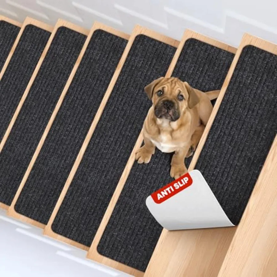 

in Pack NonSlip Carpet Stair Treads NonSkid Safety Rug Slip Resistant Indoor Runner for Elders and Pets with Reusable Adhesive
