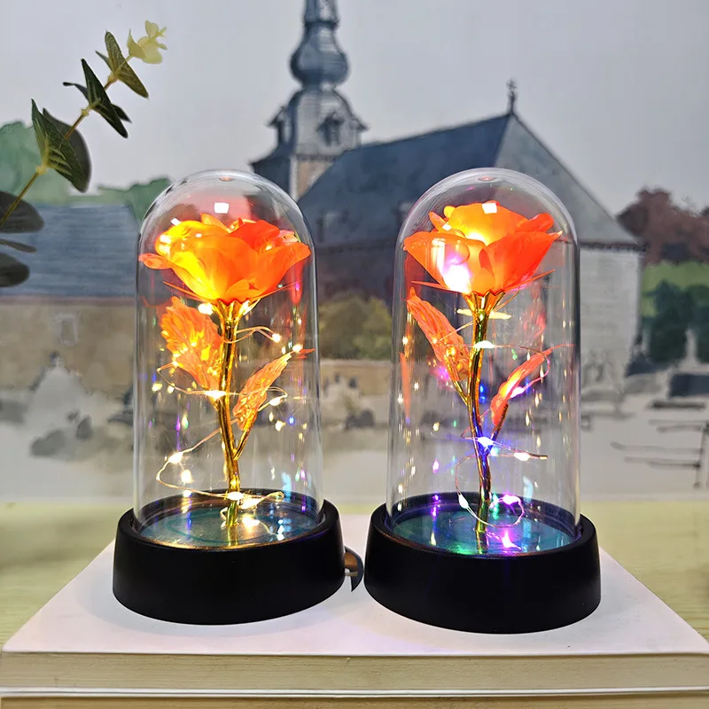 Ewige Rose Licht LED Folie Blume Valentinstag Geschenk Hochzeit Party Dekor Künstliche Rose Blumen Licht Weihnachtsdekoration – Detail 11