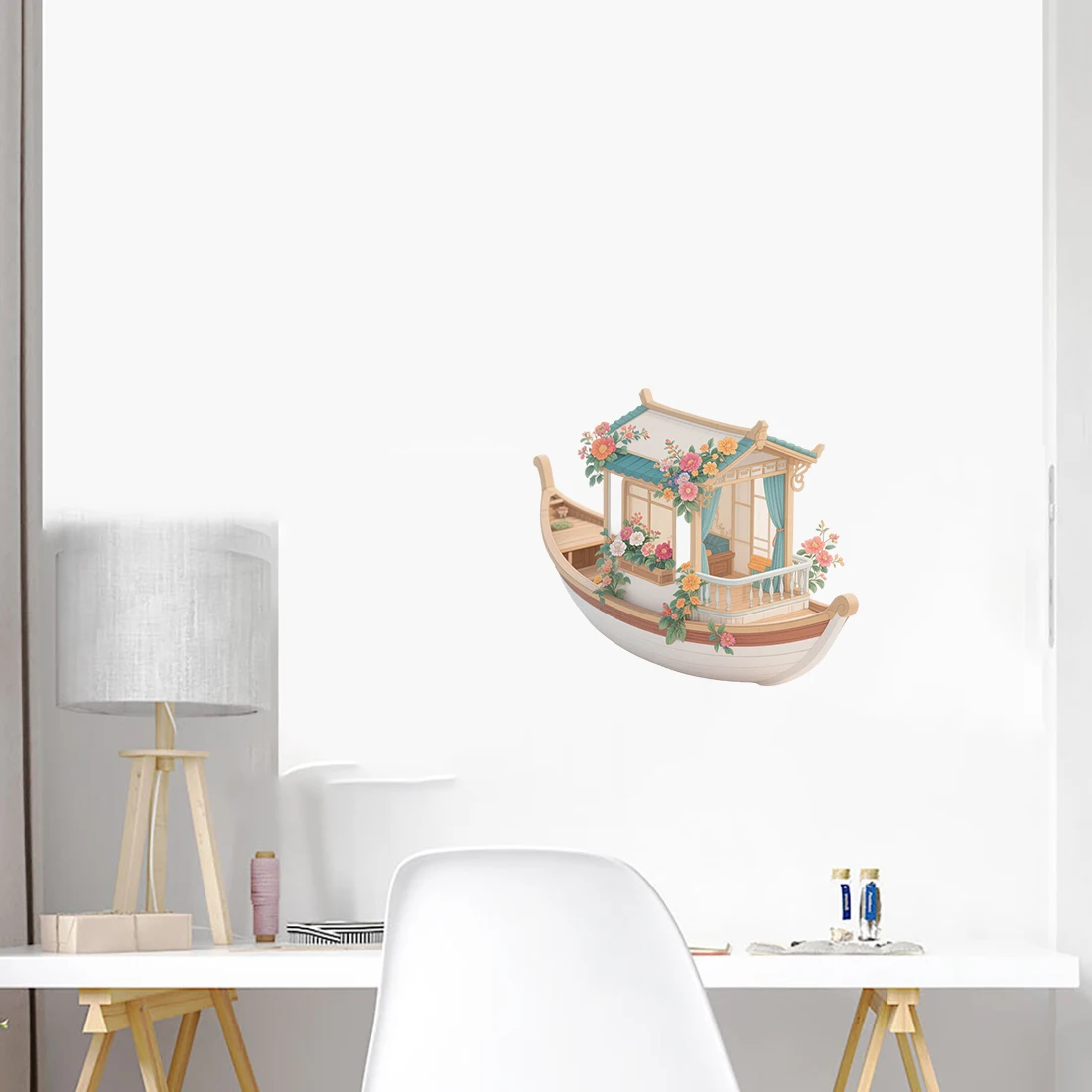 Three Ratels CAB22 cartoon boat Wall stickers for home decoration Children's bedroom decal