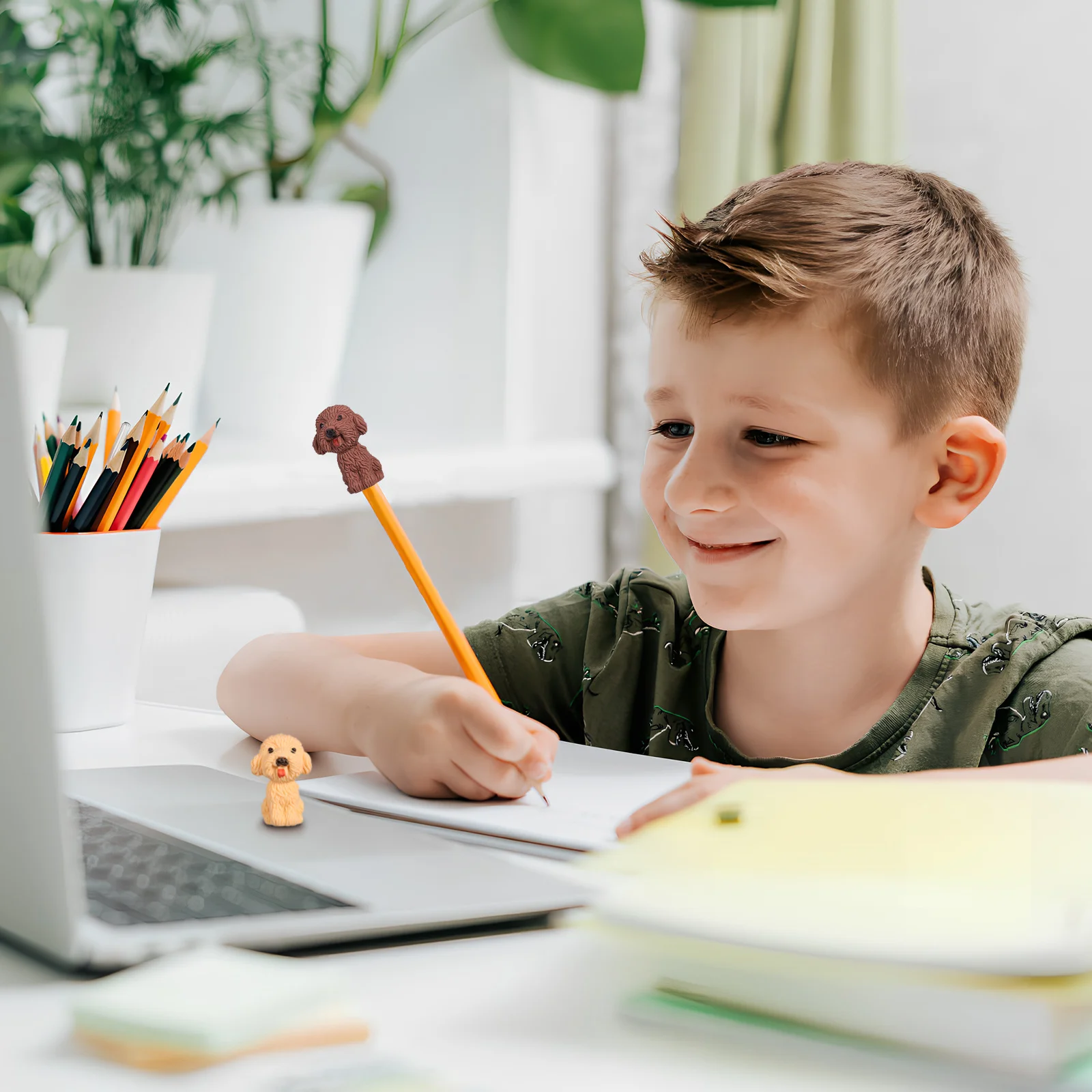 

40Pcs Mini Dog Pencil Erasers Cute Animal Eraser Caps for School Supplies Bulk Fun Erasers Pencil Eraser Tops