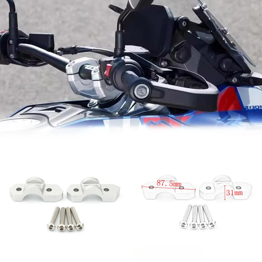 

Motorcycle Handlebars Riser Clamp Raised By 15mm Brackets For BMW R1300GS Adventure Changing Riding Posture Accessories