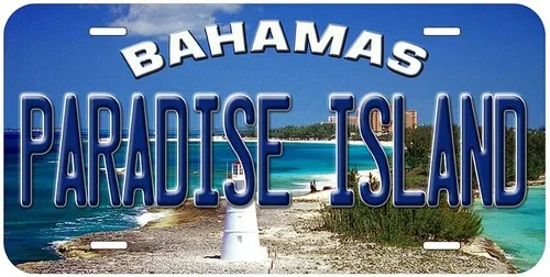 Paradise Island Bahamas Aluminum Novelty Car License Plate Aluminum